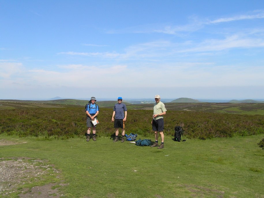 Graham, Paul & Andy at the trig point on the long Mynd